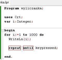 Pętla for … to… do