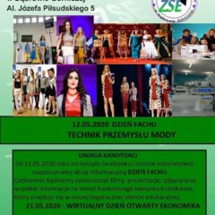 Wtorek 12.05.2020 – Dzień Fachu – Technik Przemysłu Mody