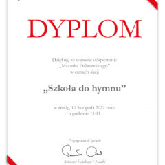 Udział w akcji „Szkoła do hymnu”