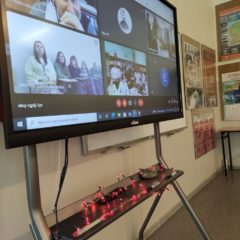 Telekonferencja w ramach programu Erasmus, z kolegami z Bułgarii i Portugali