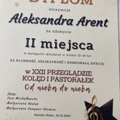 Sukcesy naszej uczennicy Oli Arent