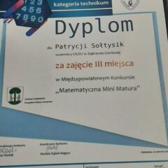 Być laureatem konkursu matematycznego ? Można? Można !!!