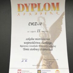 II miejsce w zawodach rejonowych dziewcząt w tenisie stołowym