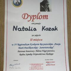 II miejsce w Konkursie Recytatorskim